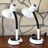 Pair of identical desk or bedside lamps 1970