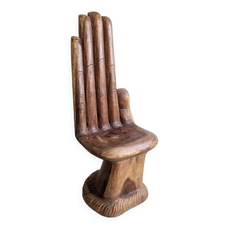 Handcarved Teak Hand Chair 1970's