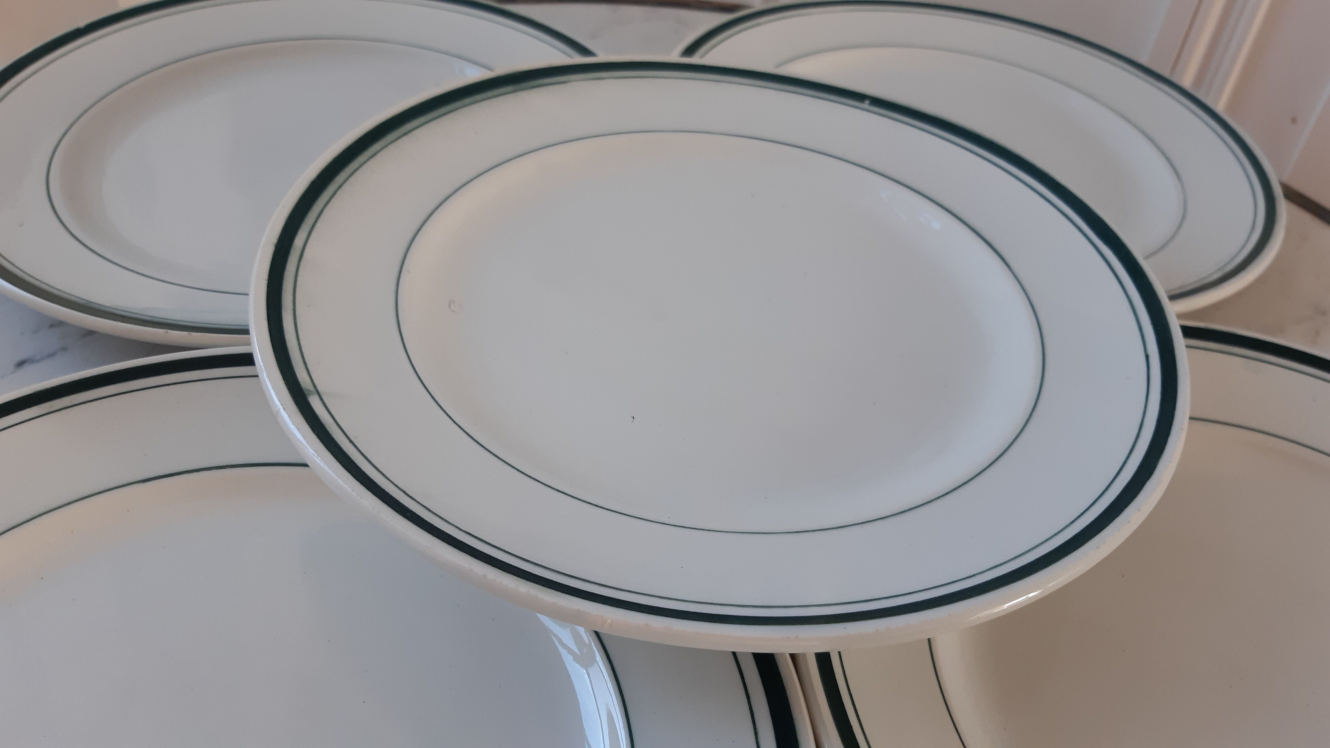 Set of 5 small flat plates Moulin des Loups years 50-60