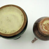 2 small ceramic vases, hand painted floral motifs, ESR Sawa foreign - West Germany 60