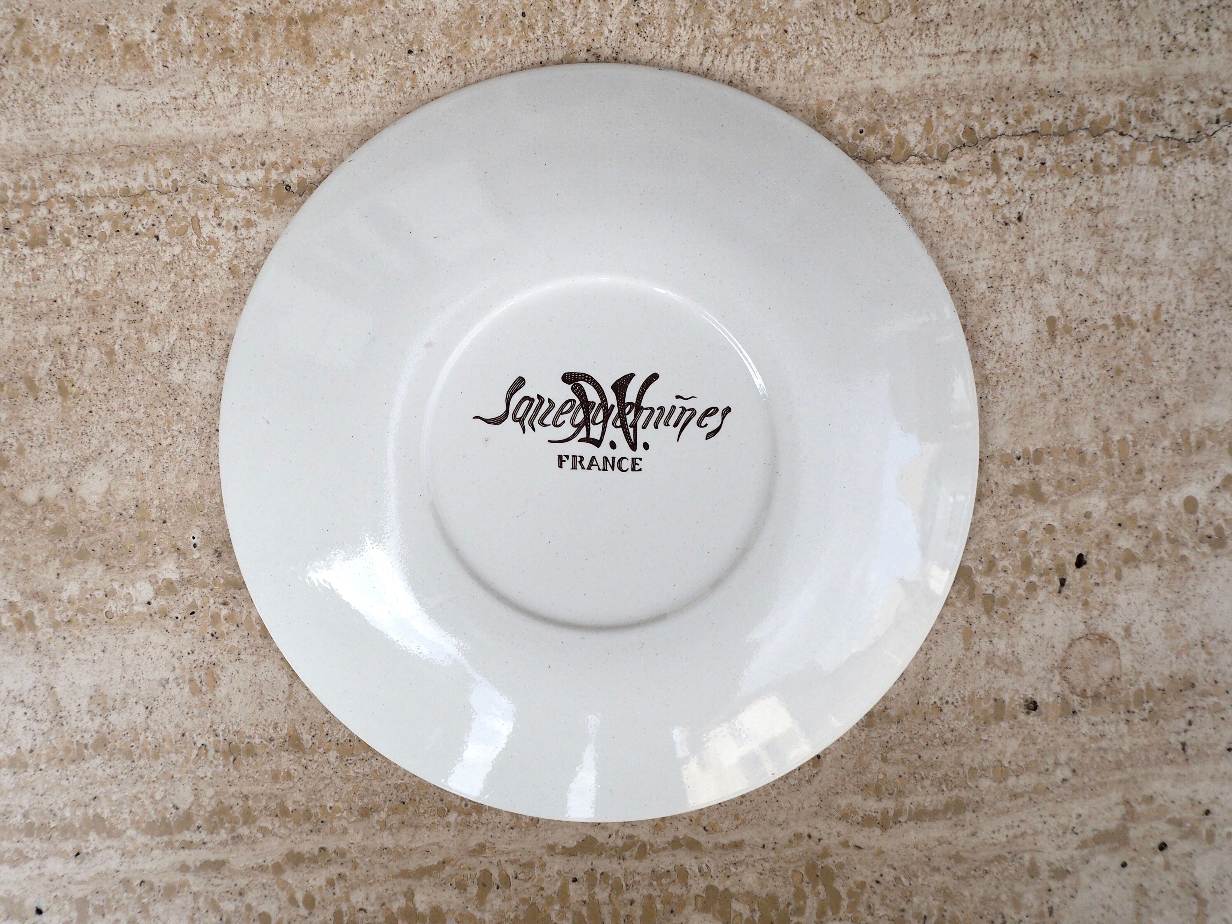 Set of 6 talking dessert plates Sarreguemines