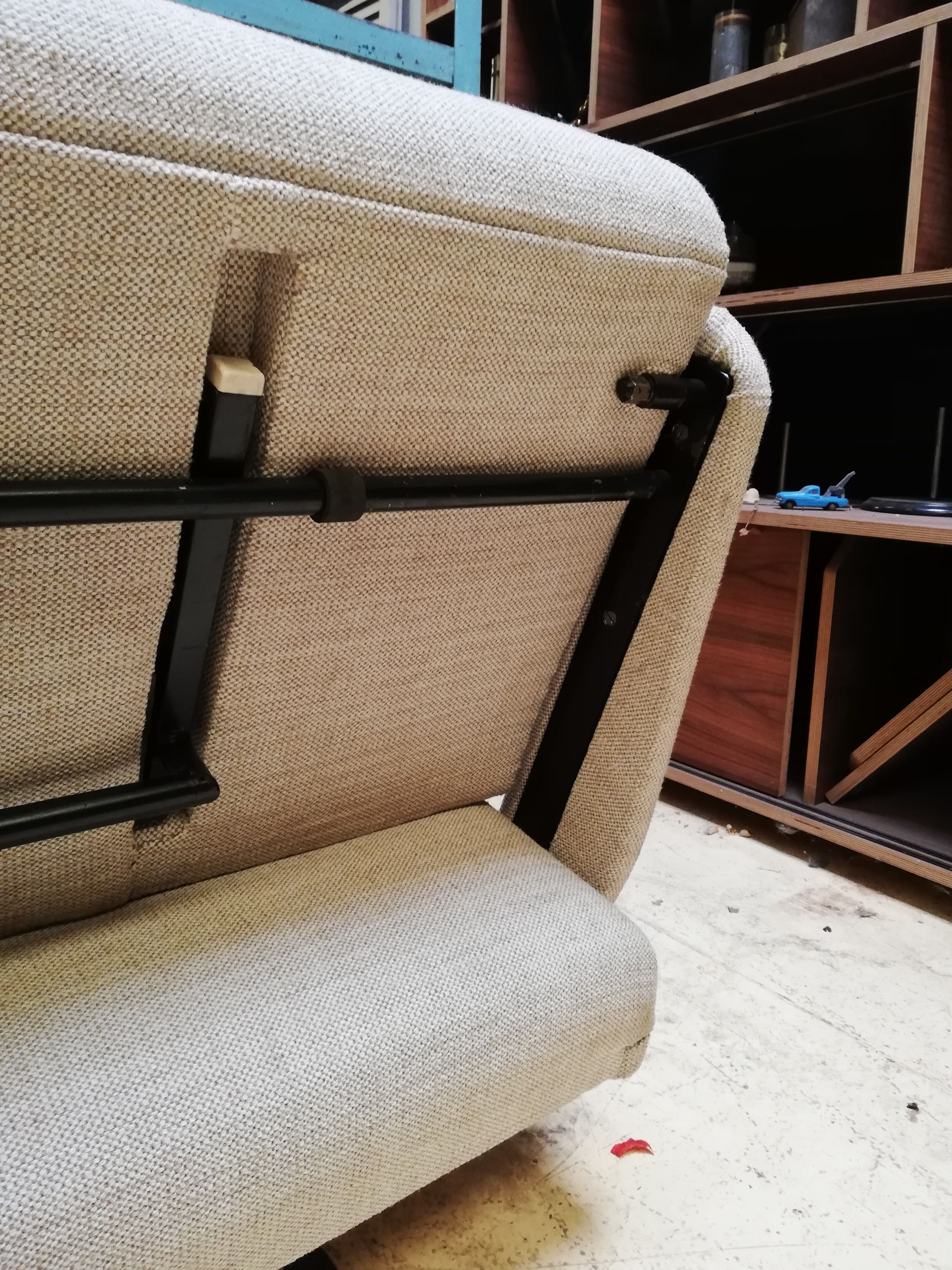 Large vintage convertible sofa bed, 70s, Czechoslovakia