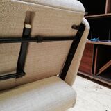 Large vintage convertible sofa bed, 70s, Czechoslovakia