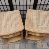 Pair of wicker bedside tables