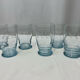 6 blue vintage glasses