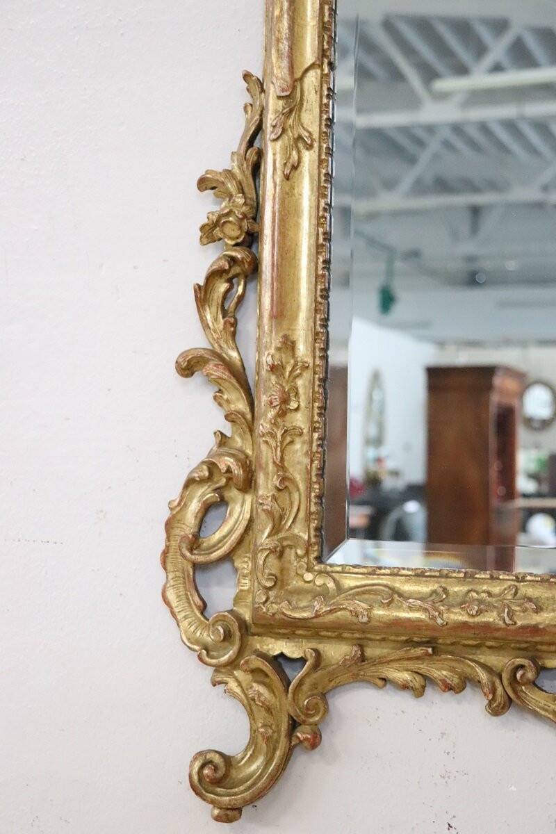 Louis XVI Style Carved And Gilded Wood Wall Mirror, Italy Early 20th Century