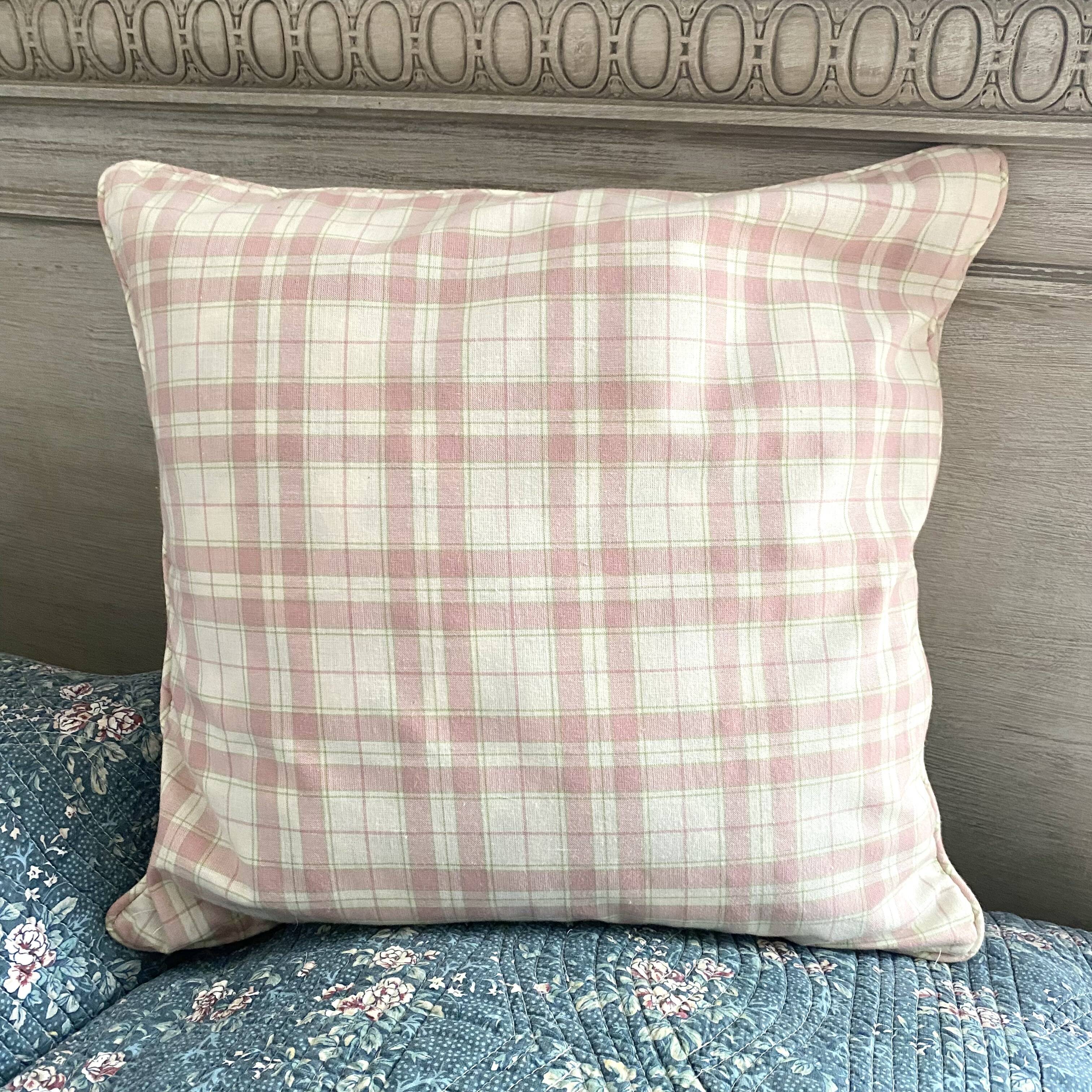 Vintage plaid cushions Laura Ashley