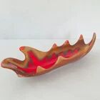 Coupe a fruits vintage 1960 ceramique rouge & marron dlg vallauris 60s retro