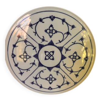 Plateau à gâteaux en porcelaine décorée bleue Bareuther Bavaria