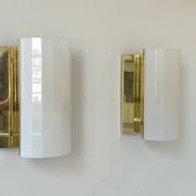 Pair of brass and perspex wall lights, Fagerhult Sweden 1970