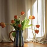 Hand painted ceramic pitcher