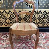 Suite of 6 Louis Philippe straw chairs