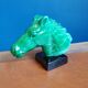 Office paperweight horse head on green base equestrian collection
