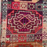 Vintage turkish tribal runner 305x83 cm veg dye wool rug tribal, handmade