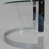 1980s Steel and Glass Side Table by Friedrich Moller for Ronald Schmitt Tische