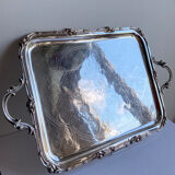 Old flat tray of service Christofle model rockeries silver metal