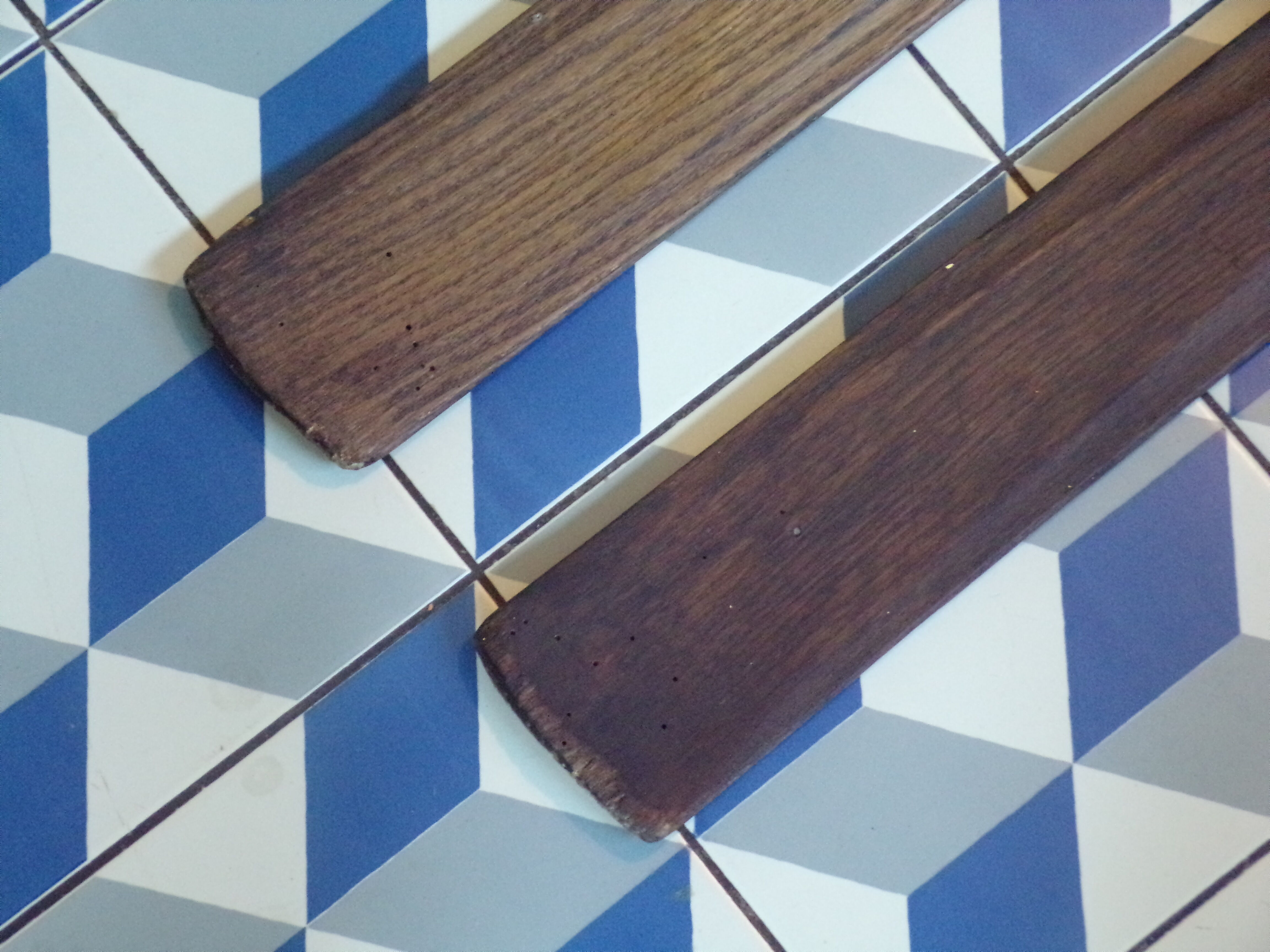 Pair of vintage wooden skis