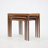 1960s Johannes Andersen rosewood nesting tables for cfc Christensen of Silkeborg, Denmark