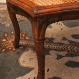 Seating stool styling colonial style solid wood sitting canne late 19th