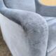 Cocktail armchair in sky blue velvet 1960s