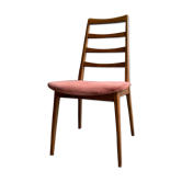 Chaise vintage style scandinave velours rose