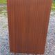 Vintage mahogany commode with metal tapered legs, 4 drawers, 1950s.