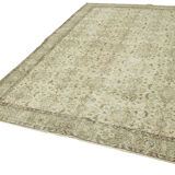 Hand-knotted decorative turkish beige rug 196 cm x 311 cm