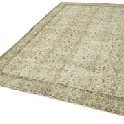 Hand-knotted decorative turkish beige rug 196 cm x 311 cm
