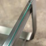 Table basse en aluminium chromé brossé vintage 1970