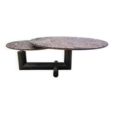 Table basse en marbre vintage par Roche Bobois, années 1980.