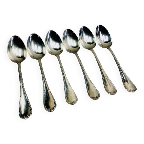 6 cuillères à soupe métal argenté Christofle modèle Rubans croisés