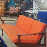 Scandinavian 3-seater teak bench