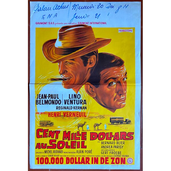 Affiche cinéma originale "Cent Mille Dollars au Soleil" Jean-Paul Belmondo,  Lino Ventura | Selency