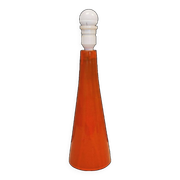 Ceramic table lamp with partial orange glaze.