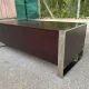 Low design TV unit XXL Dark wood wenge & chrome metal 120cm