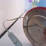 Mushroom lamp in lacquered steel and opaline, bubble gum, space age, 1970