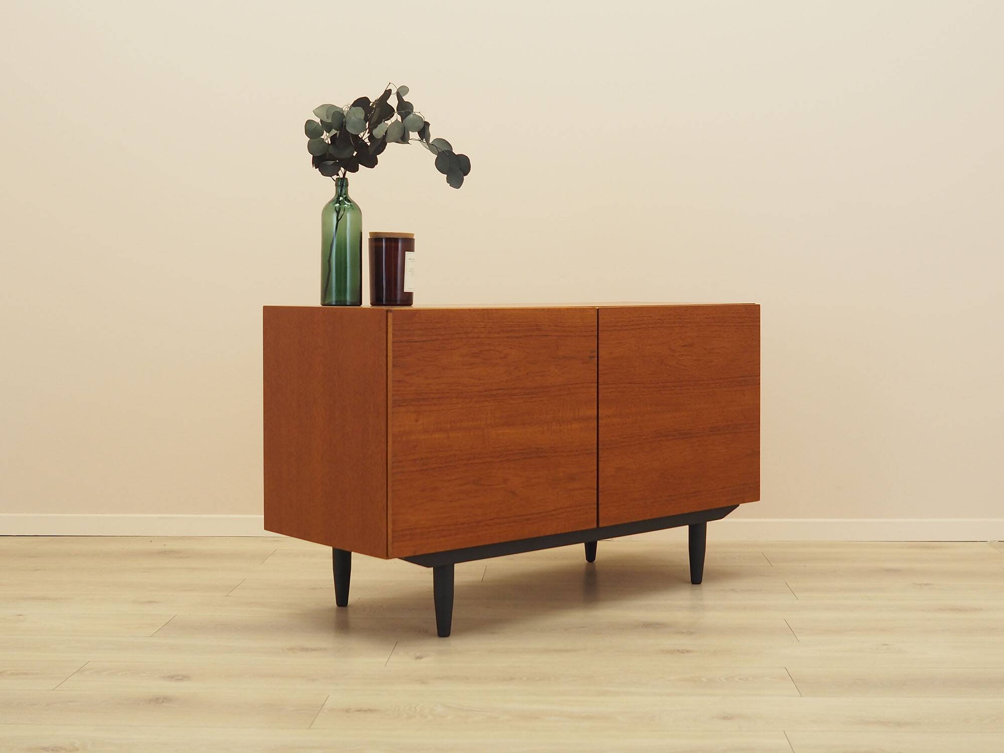 Danish teak cabinet with adjustable shelves, 1960s