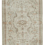 Tapis beige turc noué à la main 182 cm x 252 cm