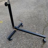 Foldable and adjustable serving trolley in wood and black steel