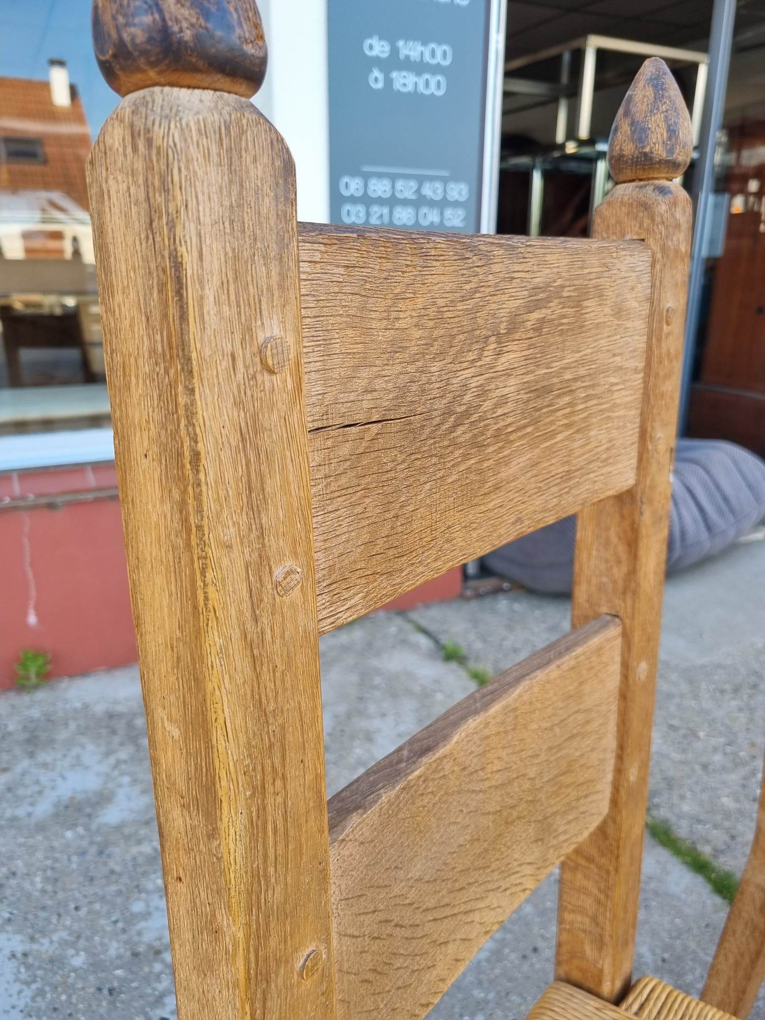 suite of 6 brutalist chairs