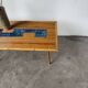 Rattan and ceramic coffee table, 60s