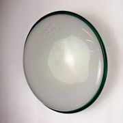 "Ronda" wall light by Leucos – green rim & frosted Murano glass, Italy 1970s