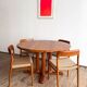 Table ronde extensible en teck de Dyrlund, Danemark