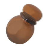 Atypical amber brown glass bottle