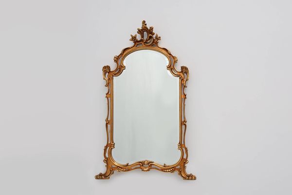 Grand miroir baroque en bois doré du XXe siècle de style Louis XV