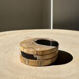 Set of 3 fossilized wooden coasters (clear)