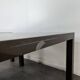 Pair of glossy brown lacquered side tables