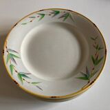 Set of 7 Sarreguemines Bamboo plates 1880 iron earth
