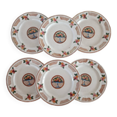 6 assiettes terre de fer Longwy