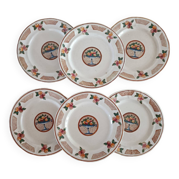 6 assiettes terre de fer Longwy